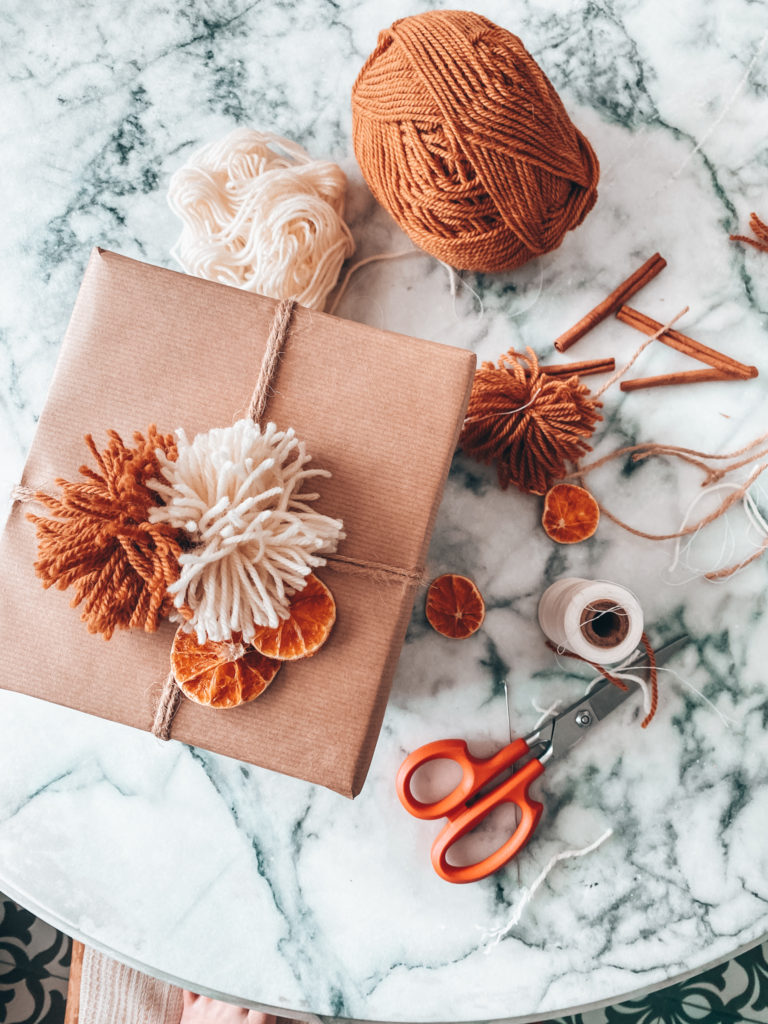 Dried Orange Garland and Wrapping Christmas Gifts