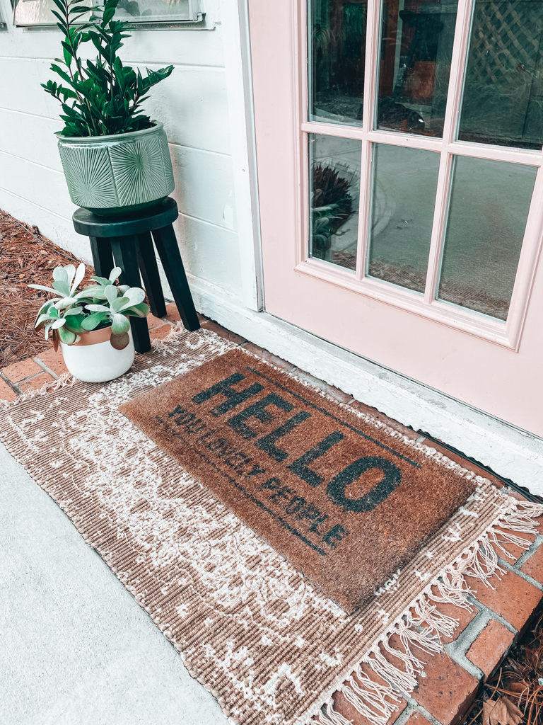 Rug layering and front doormat