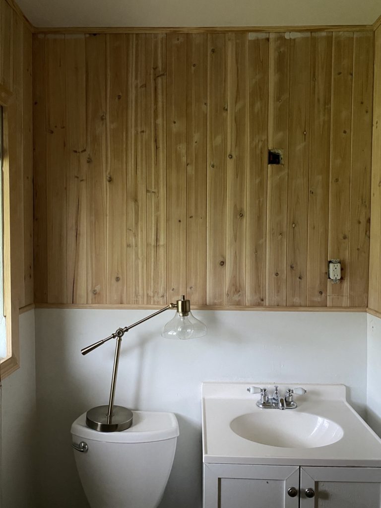 Vertical Tongue and Groove In the Bathroom