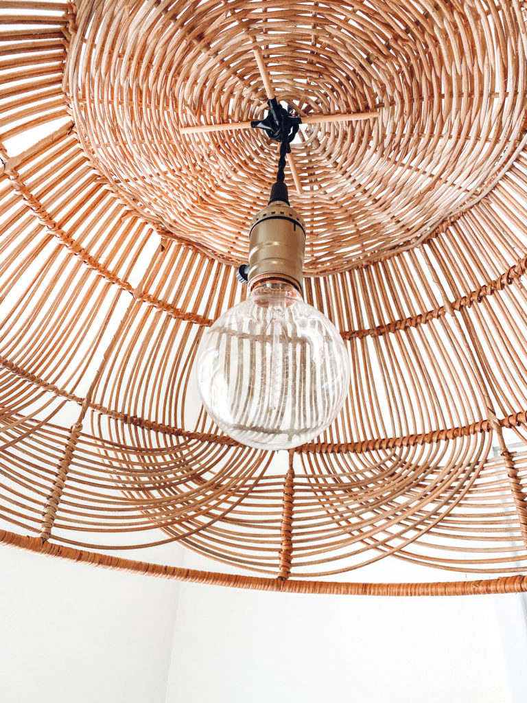 DIY Rattan Basket Pendant Light
