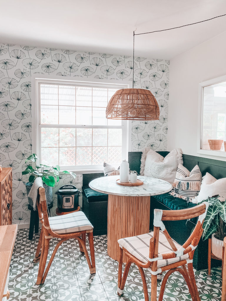 Kitchen Wallpaper + DIY Window Panes and Trim