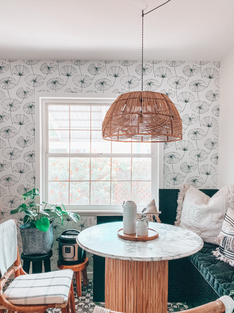 Kitchen Wallpaper + DIY Window Panes and Trim