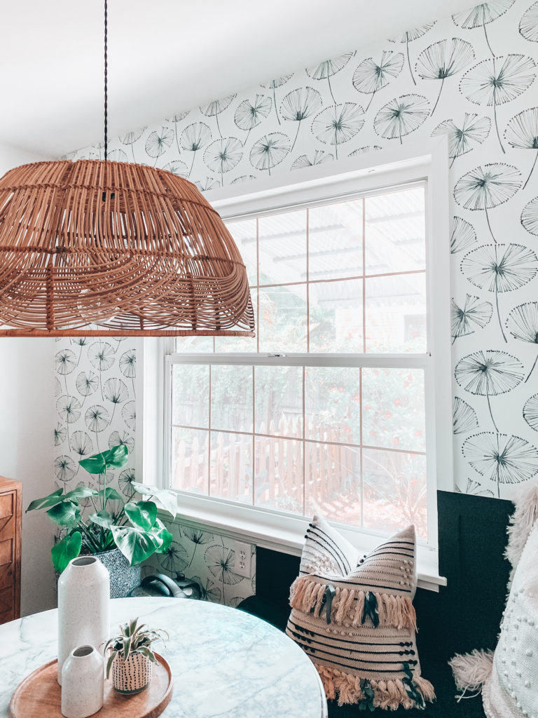 Best Wallpaper Tips - Kitchen Dining Nook with Floral Wallpaper - Blushing  Bungalow