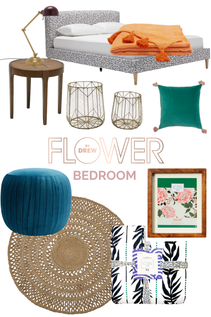 Flower home by drew barrymore bedroom design board