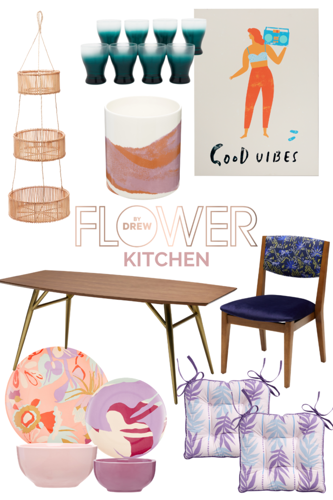 Flower home by drew barrymore kitchen design board