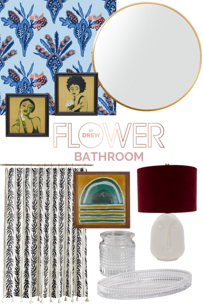 Flower home by drew barrymore bathroon design board