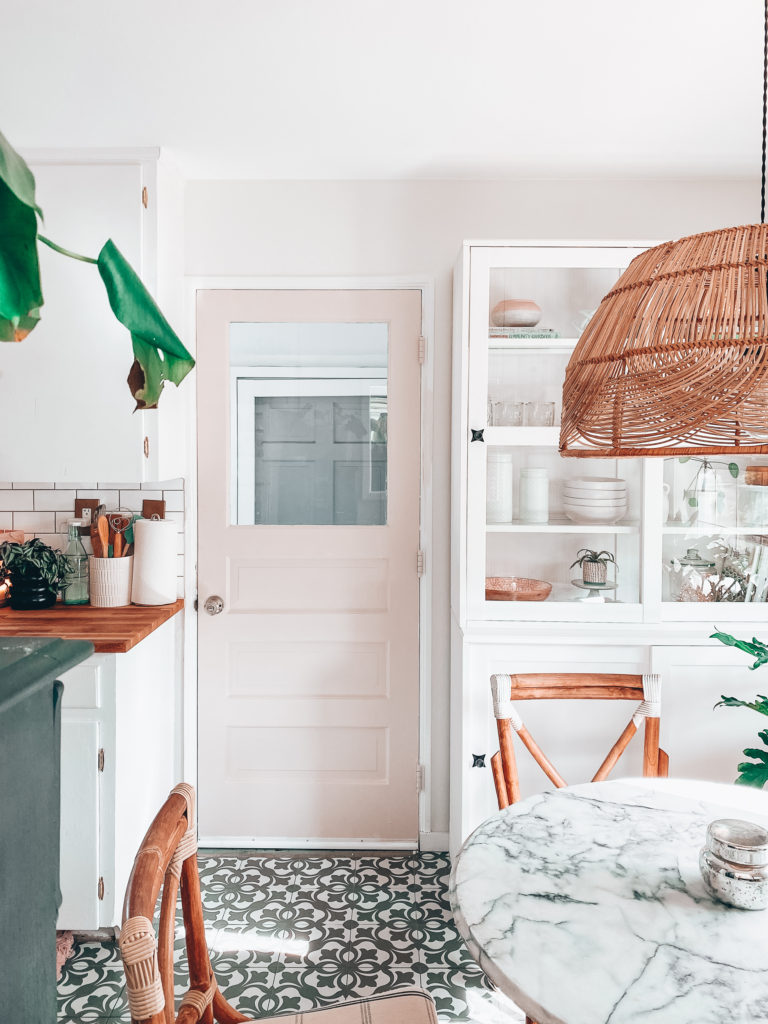 pink kitchen door