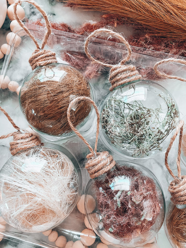 DIY unique Christmas ornament with dried florals