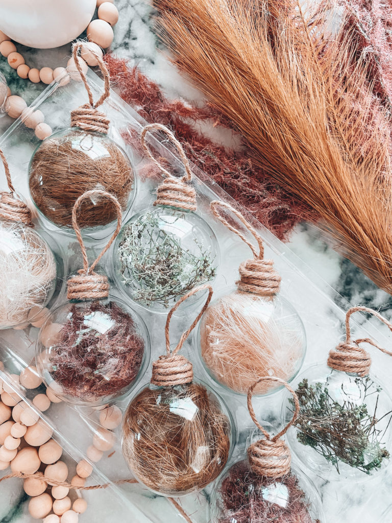 DIY Unique Christmas Ornaments with Dried Florals - Blushing ...