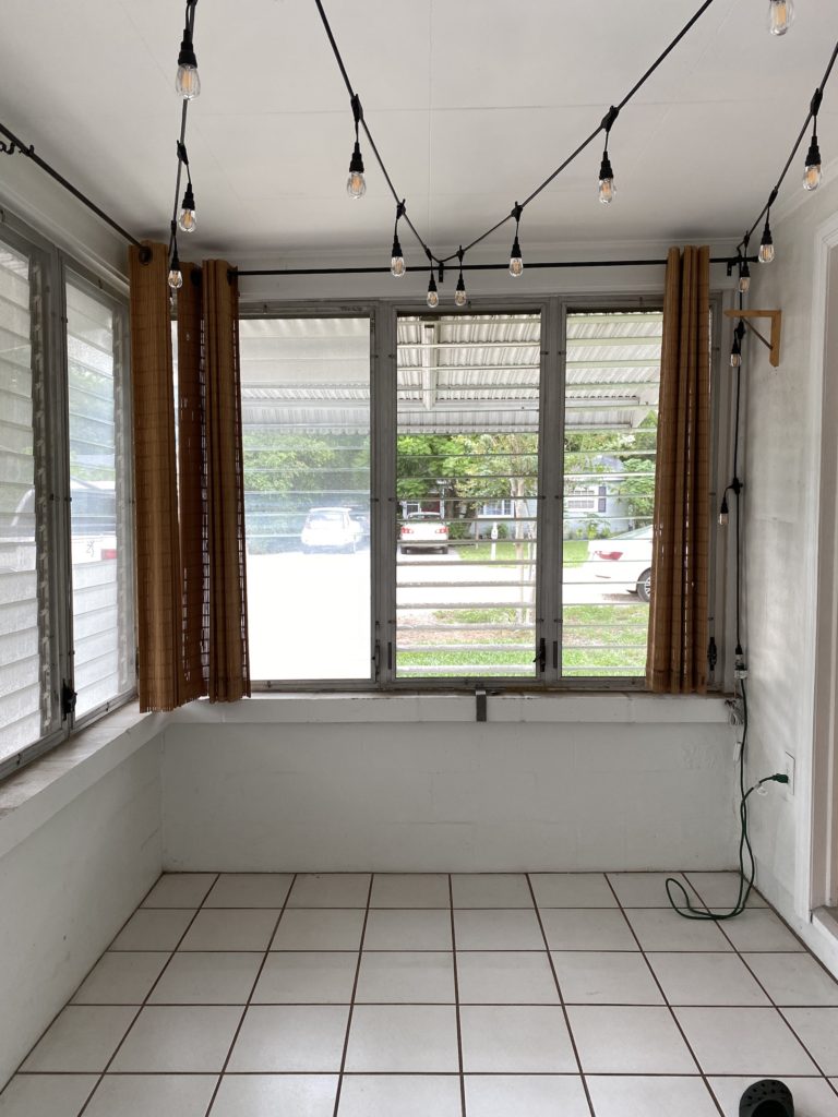 Coastal Enclosed Porch with Windows Blushing Bungalow So Cute