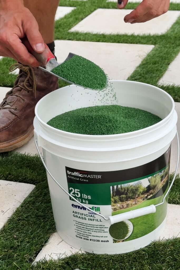 adding infill to artificial turf